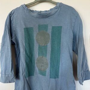 Nico Nico Light Blue Long-Sleeve Tee with Teal & Gray Graphic